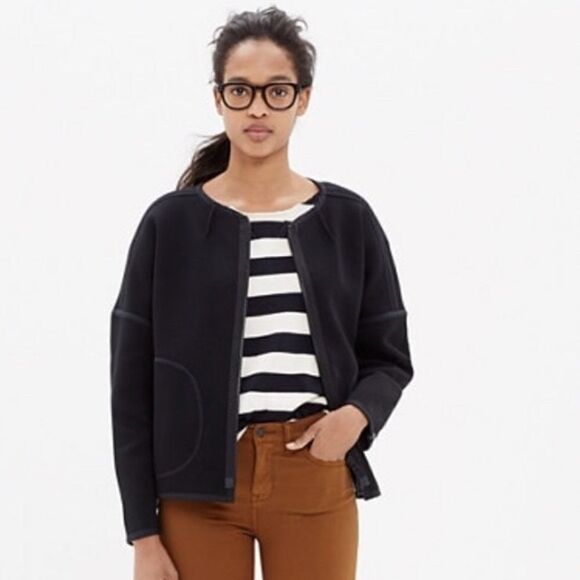 Madewell "Everywhere Black Double Zip Oversized Jacket" - Picture 2 of 9